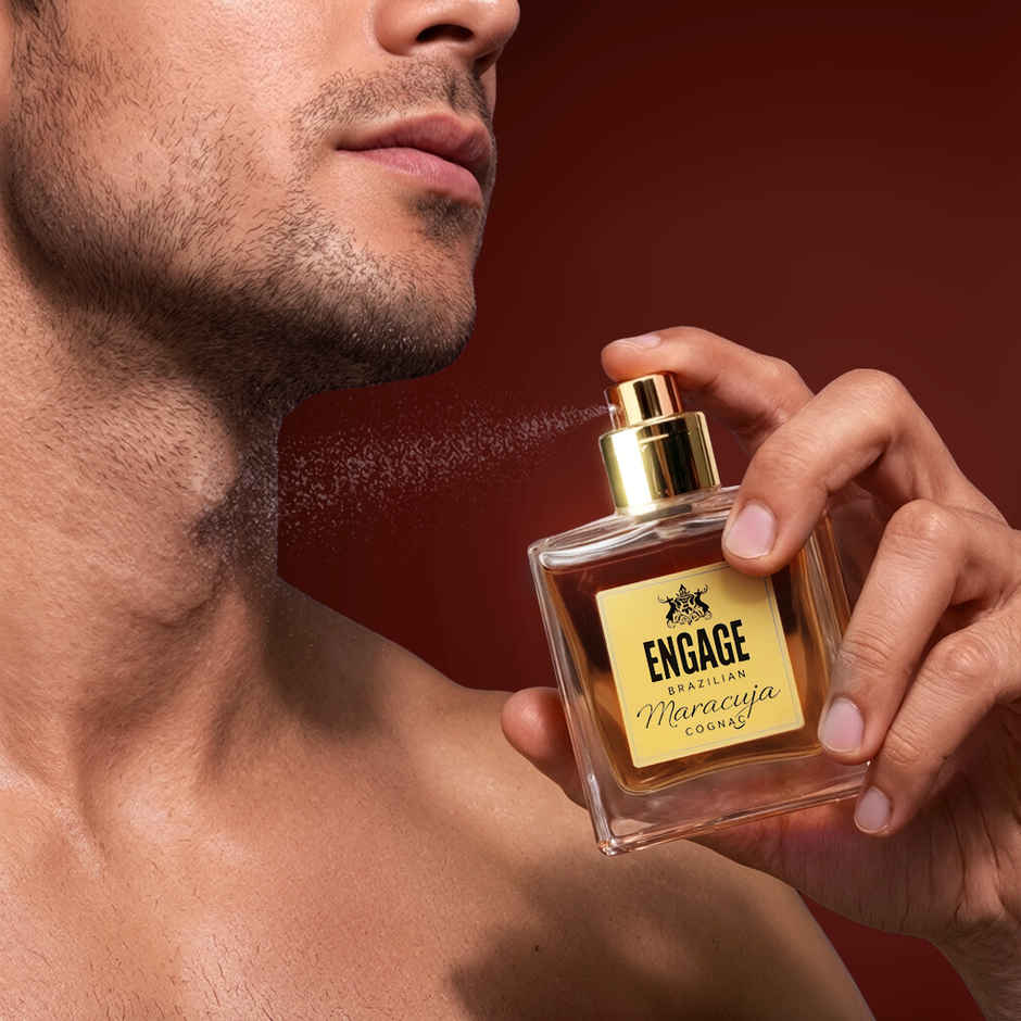 Engage Brazilian Maracuja Cognac EDP for Men|Long lasting Perfume|Amber, Leather, Oud