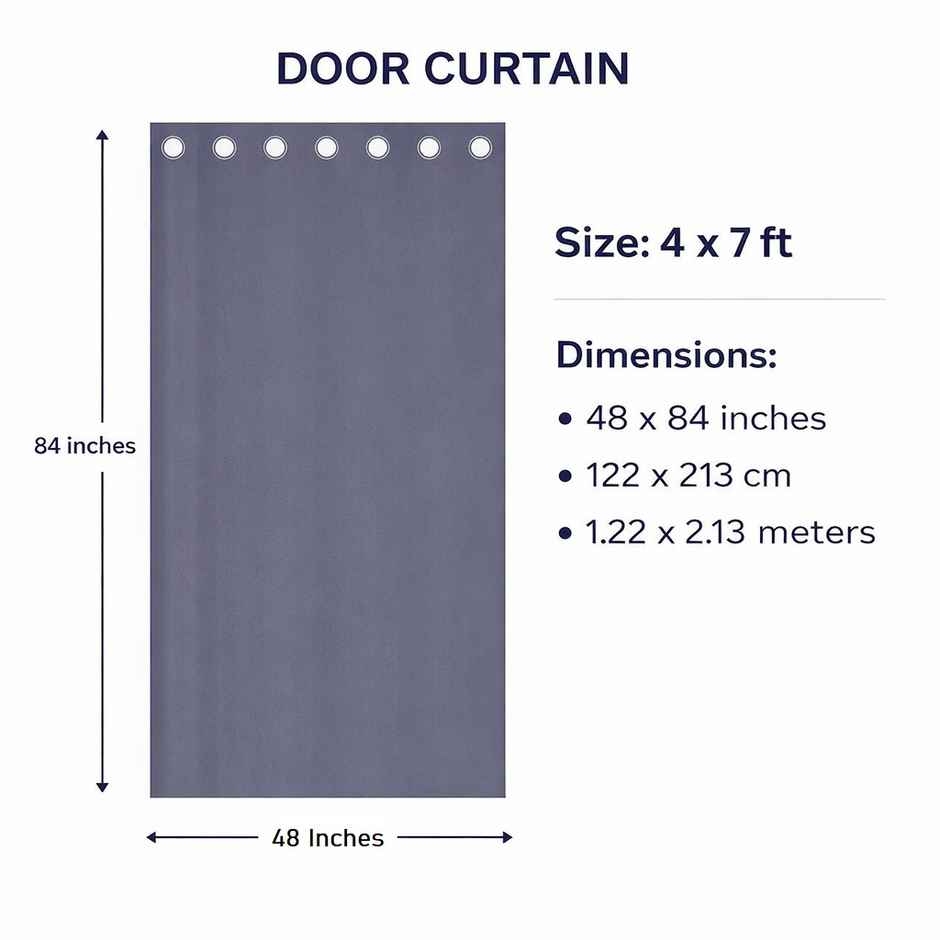 BAY6 Polyester Door Curtains - Set of 2 - (7x4 ft) - Green