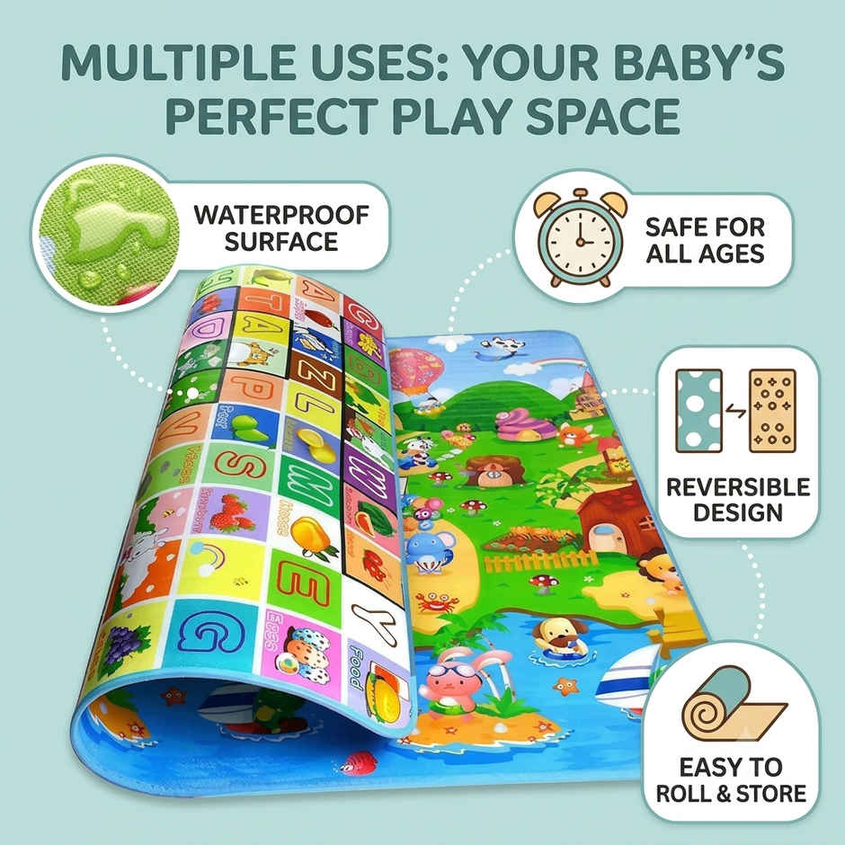 Perpetual Waterproof Baby Play Mat 6x4 Feet