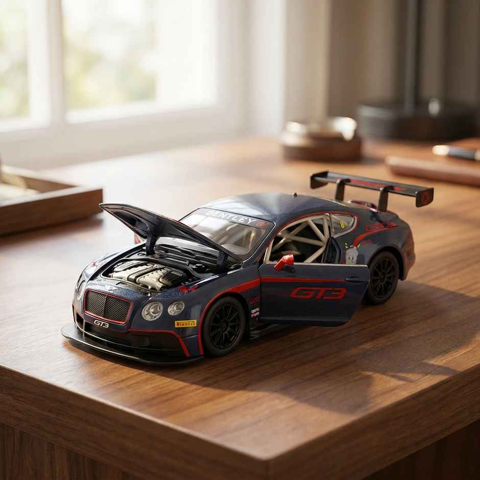 MSZ Licensed Bentley Continental GT3 Concept Diecast Model Car Black 1:24 Scale Collectible Toy