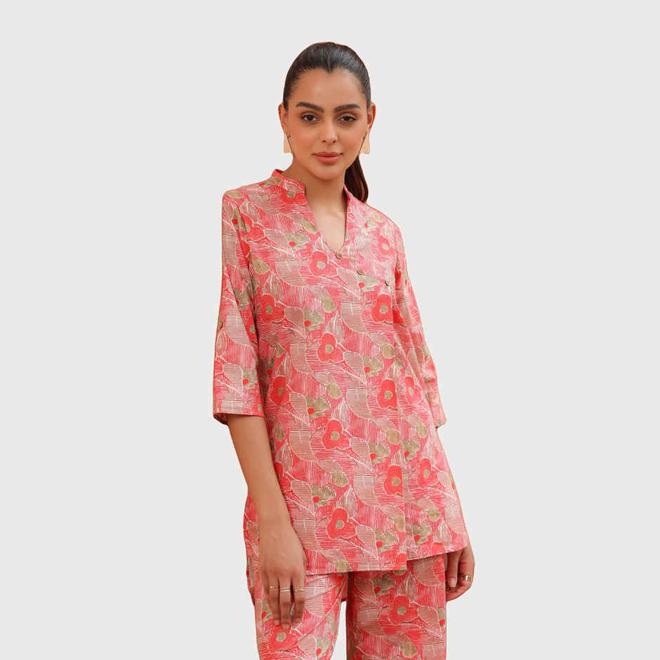 Jisora Women's Cotton Co-Ord Set | 10PNSK2641) | Pink - 2XL