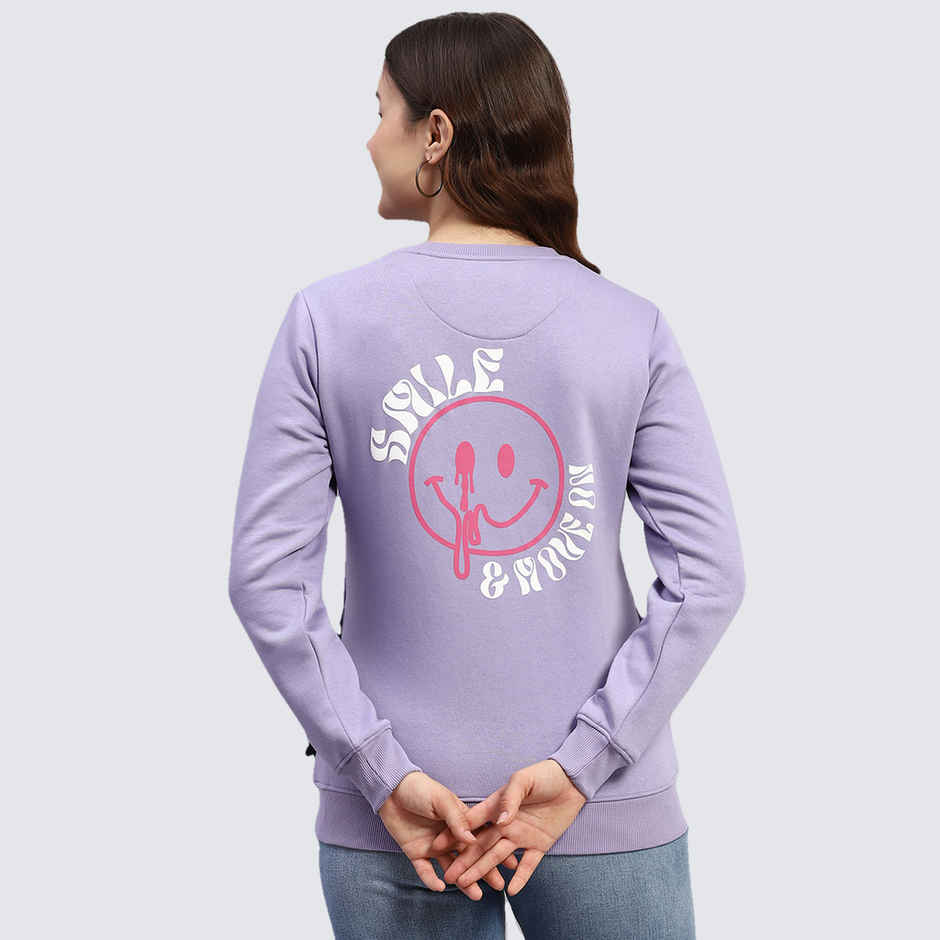 Rock.It By Monte Carlo Womens Lavender Round Neck Full Sleeve Sweatshirt | 2240102610-2-38 | L
