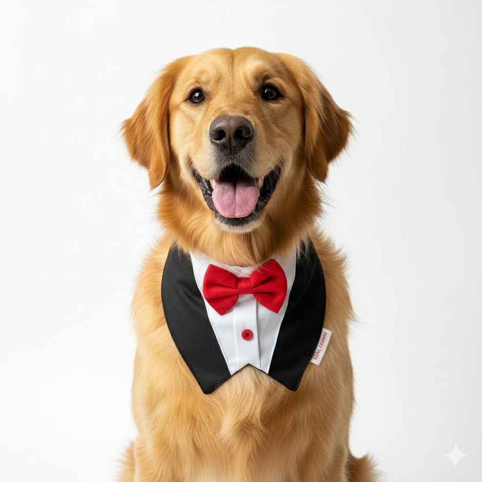 Pawgy Pets Formal Tux Bandana Black For Dogs And Cats | L