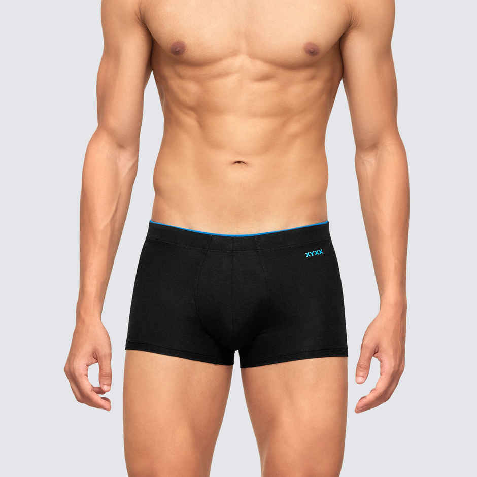 XYXX Men's Uno Modal Solid Trunks Pack of 2, Black & Heather Grey| XL