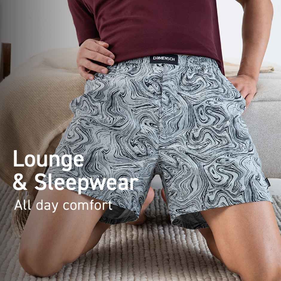 DaMENSCH Men's Cotton Boxer Shorts | Grey - L