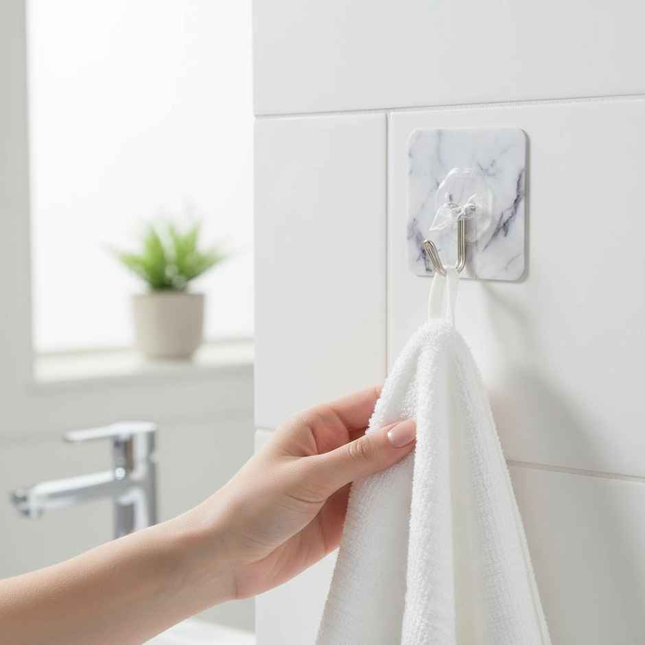 SE7EN Premium Marbel Design Self Adhesive Wall Kitchen Hooks