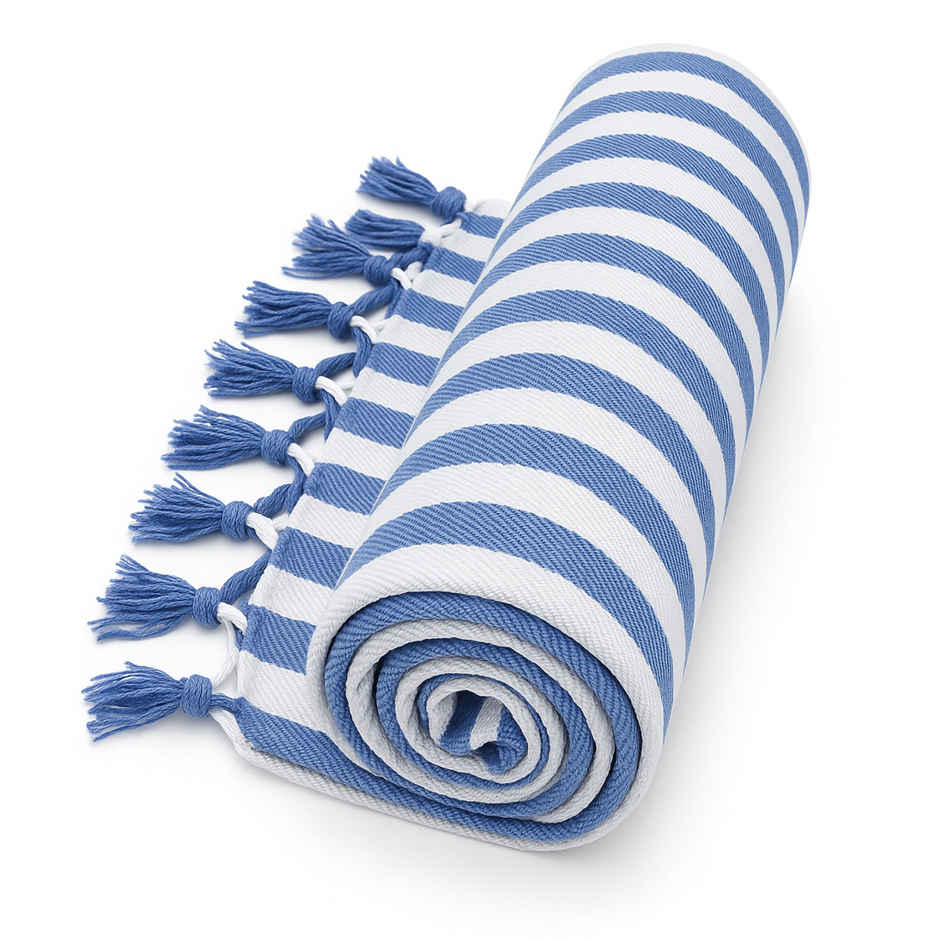 HD Creations Juno Cotton Bath Sky Blue Stripe