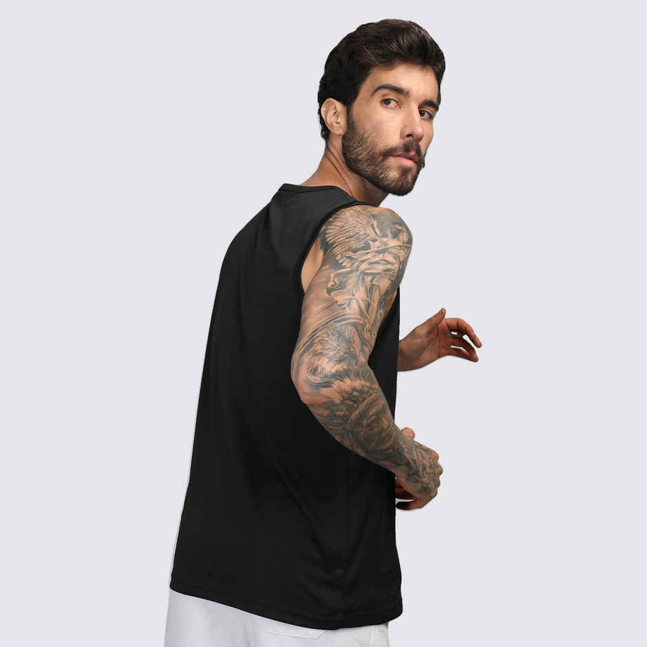 Chkokko Men's Gym Regular Fit Tank Tops Sports Sleeveless Vest | Black - S