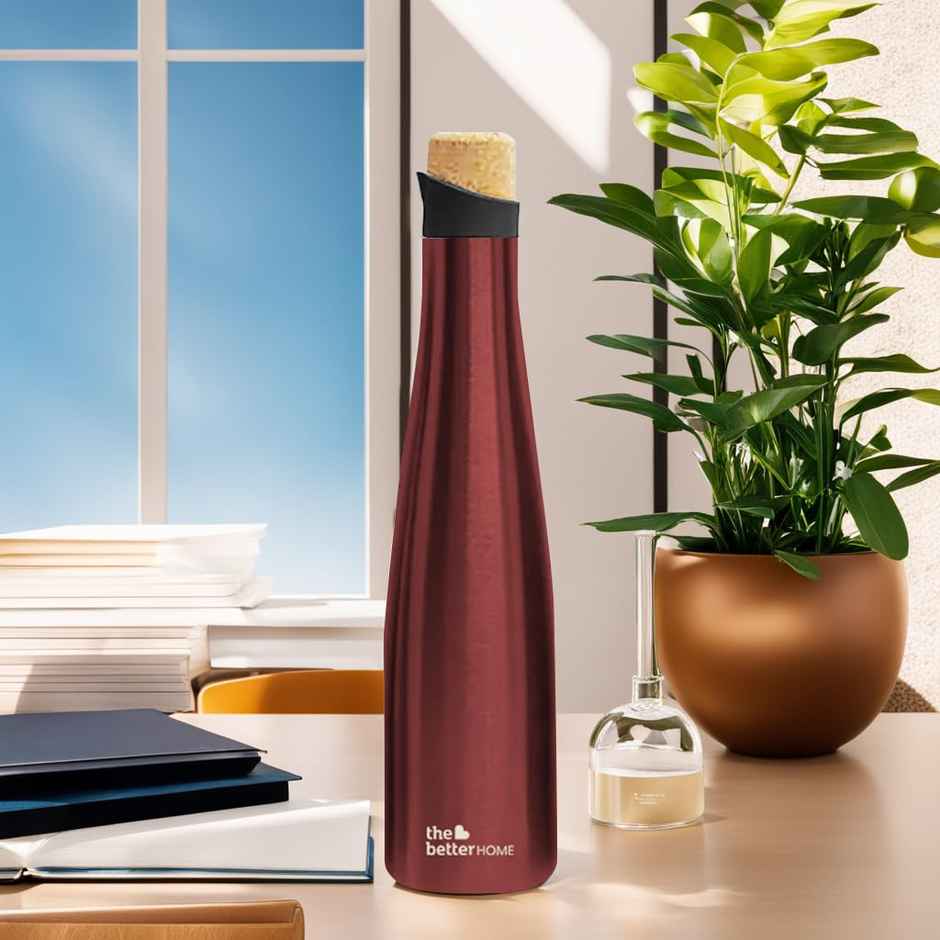 The Better Home 750Ml Insulated Stainless Steel Water Bottle With Cork Cap | Wine