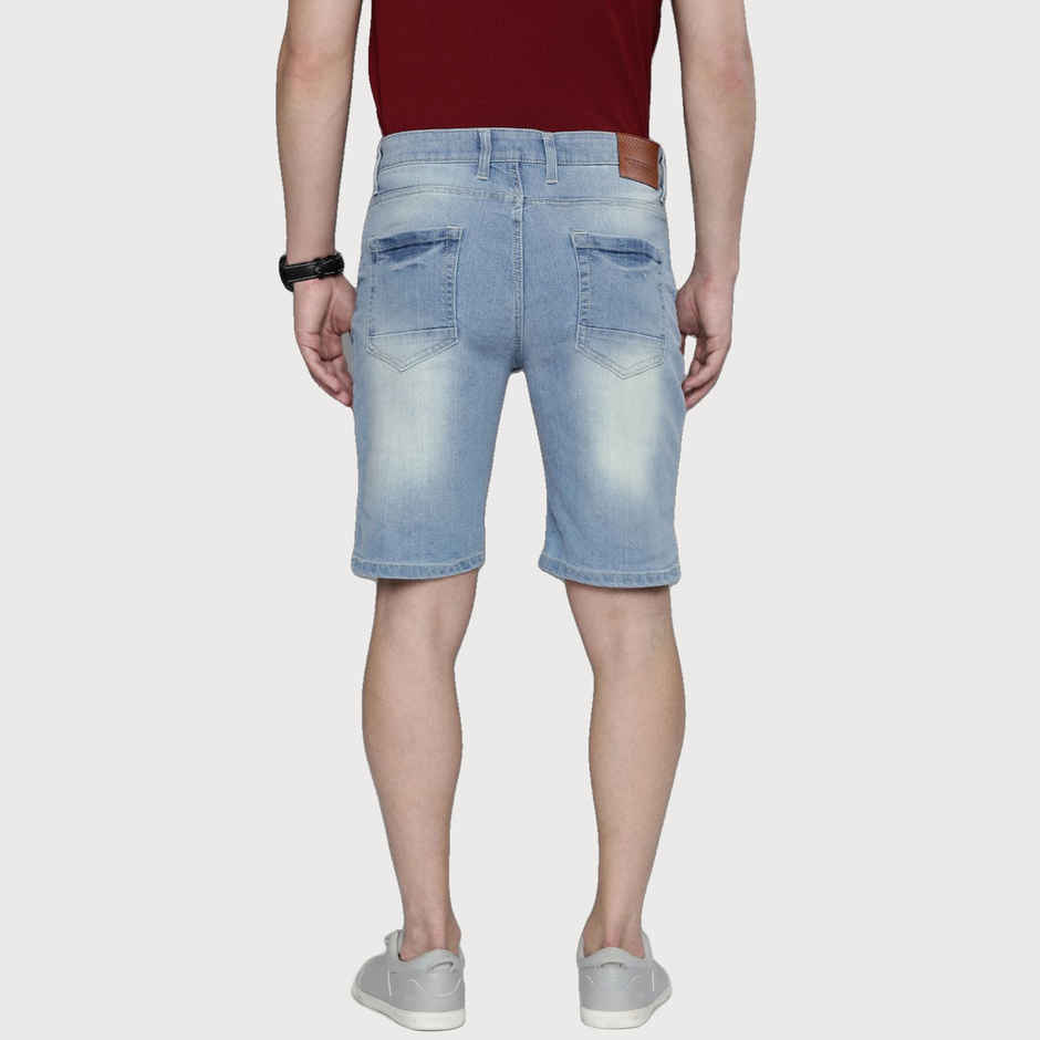 The Indian Garage Co Men | Slim Fit Solid Casual Denim | Ss Blue | 28