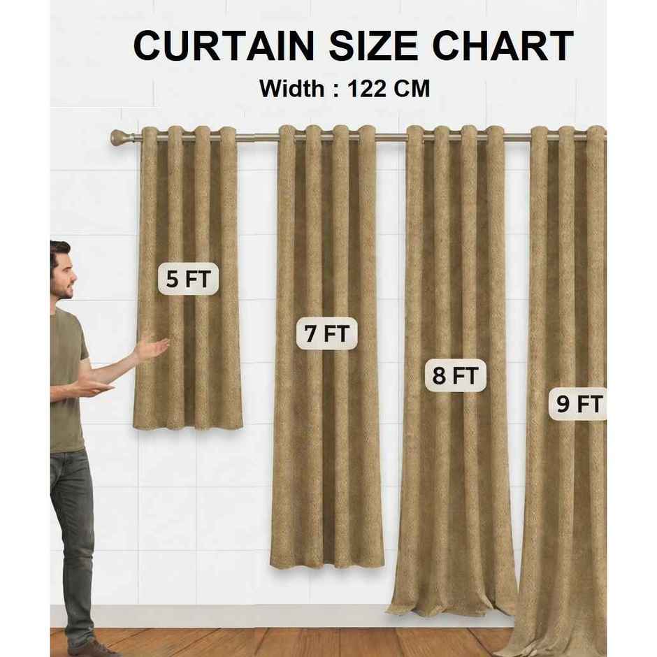 BAY6 Microfiber Cotton Door Curtains - Set of 2 - (9x4 ft) - Multicolor