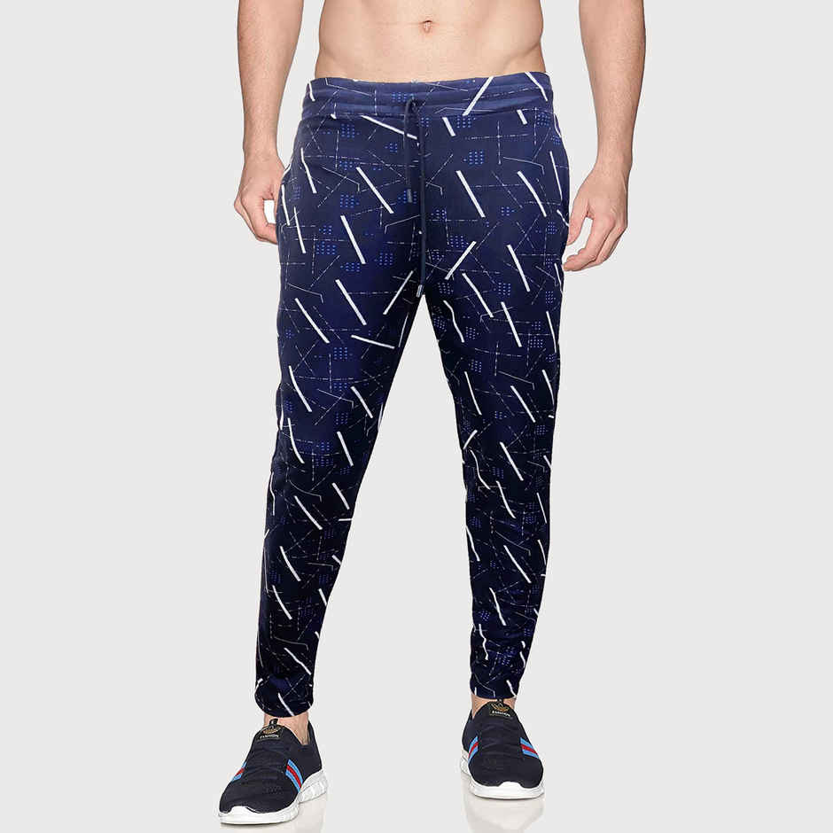 Avolt Men's Printed ZigZag Regular Fit Track Pant | Blue - 2XL