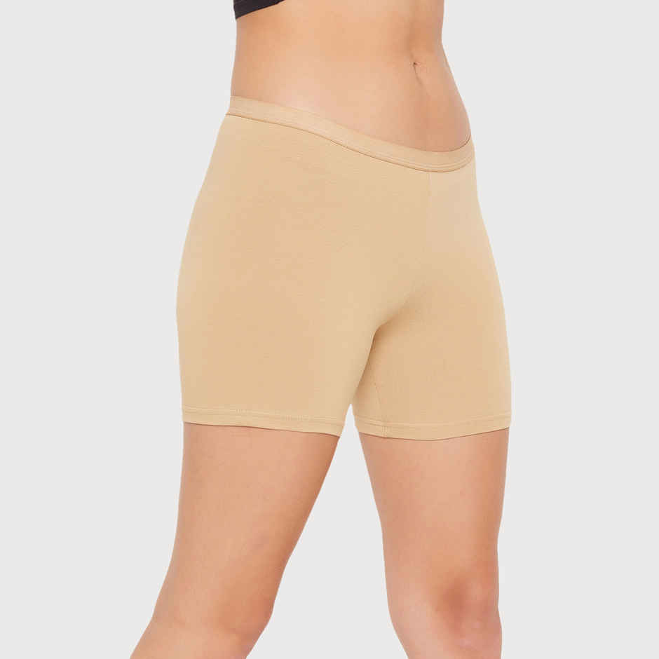 Clovia Mid Waist Boyleg Panty - Cotton(Beige - L)