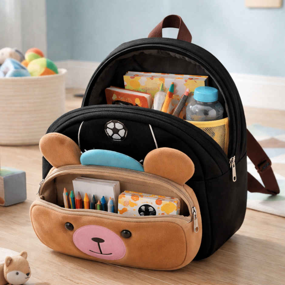 Kidara Football Bear Kids Plush Backpack | Brown