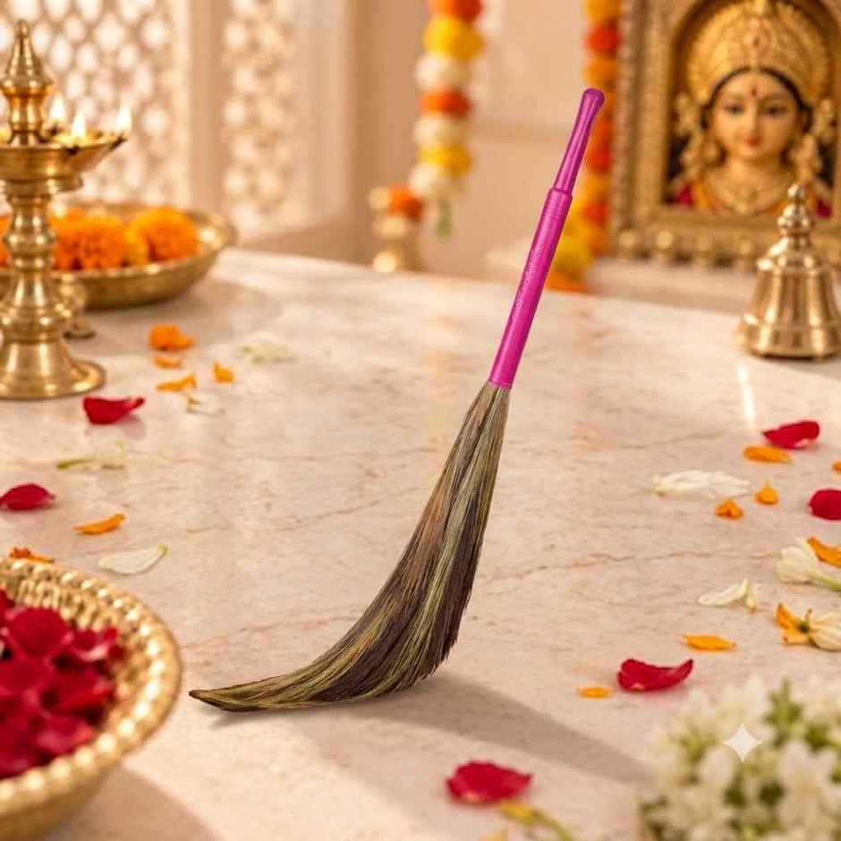 Gala Kingkong Grass Floor Broom | Plastic | Brown and Pink