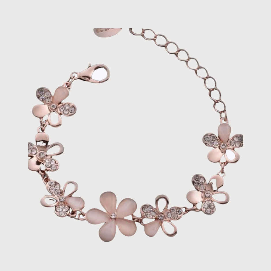 YouBella Jewellery Stylish Fancy Party Wear Gold Plated Charm Bracelet For Women - Silver