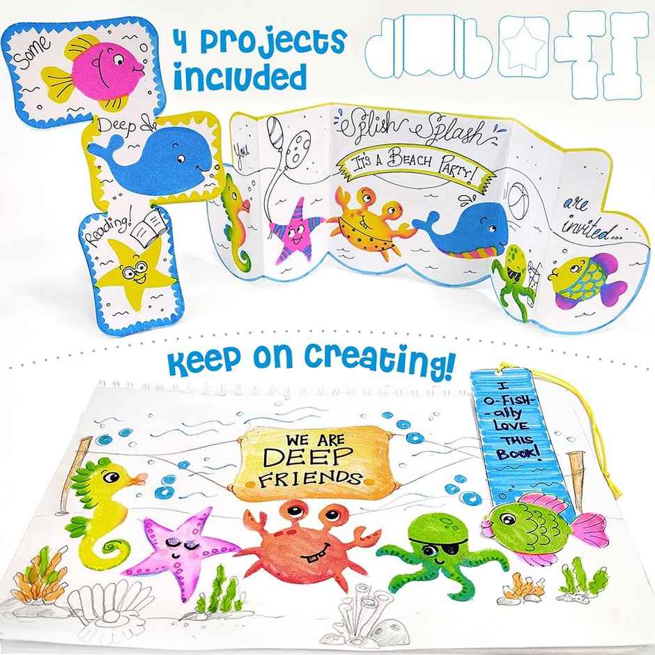 Imagimake DIY Stamp Art - Ocean | Art & Craft Toy Kit Gifting for Kids (3+ Years)