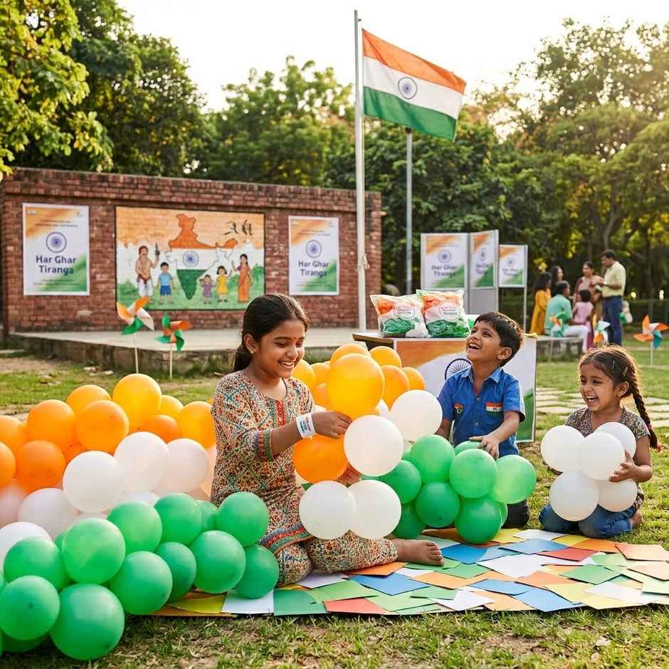 Tri Colour Balloons for Party Decoration | Pack of 50 | Mad Over Print