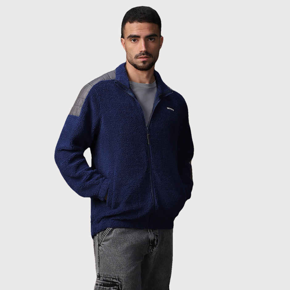 High Star Men's Self Design Sweatshirt | Blue - L