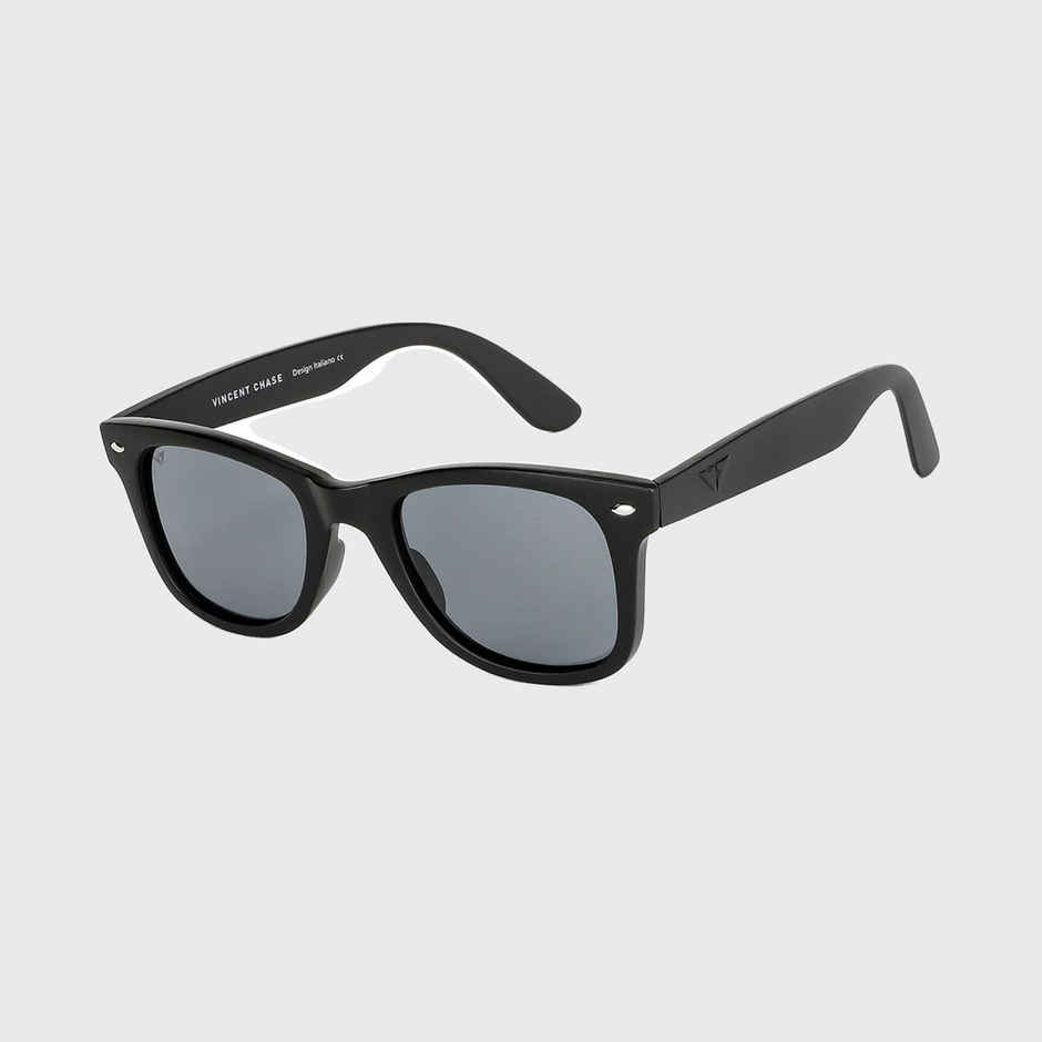 Vincent Chase By Lenskart Unisex Polycarbonate Wayfarer Sunglasses | Black - L