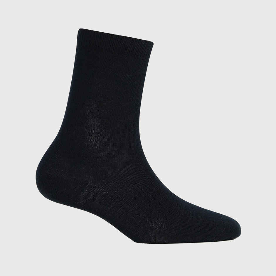 Jockey Unisex Kid's Solid Cotton Calf Socks | Black | 7 - 8 years