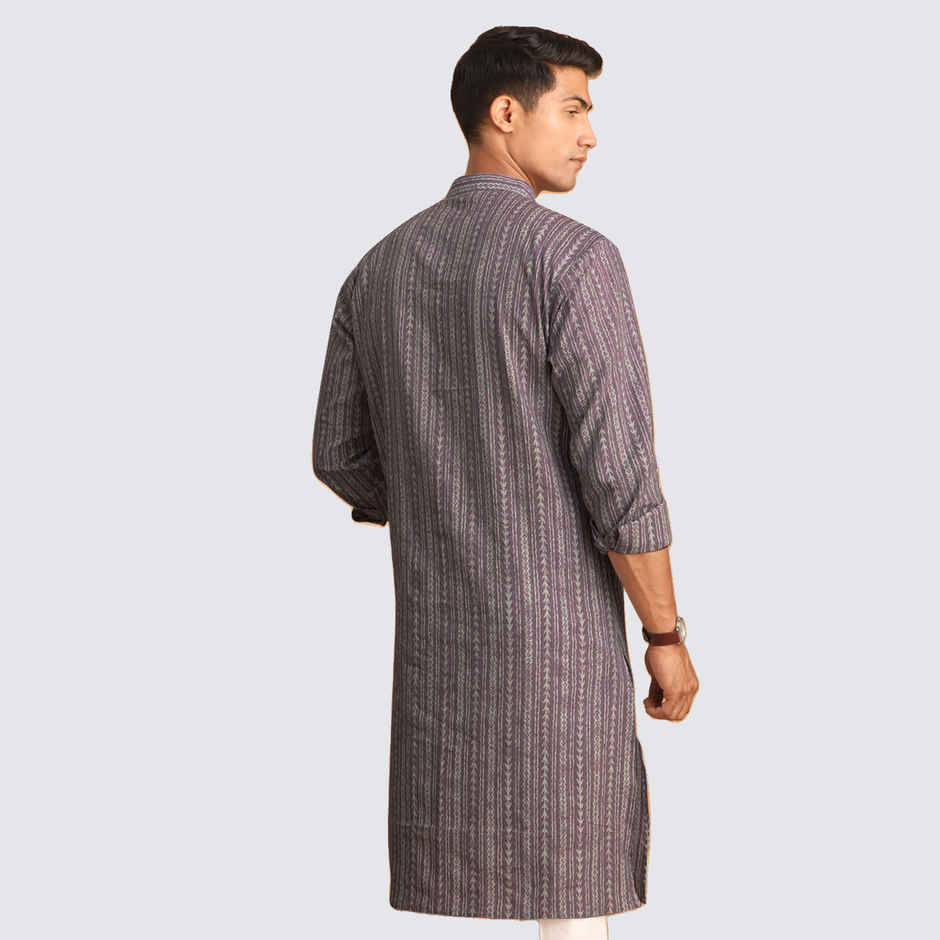 Vastramay Men's Cotton Kurta | Purple - M