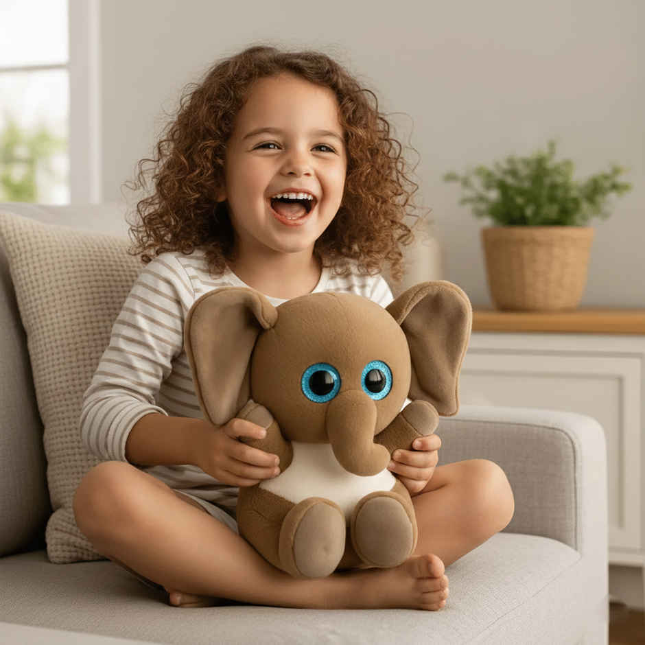DearJoy Playful Elephant Soft Toy Brown 25 cm