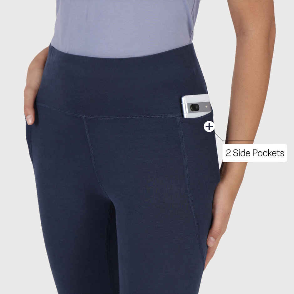 Blissclub Groove-In Cotton Leggings - Navy - L