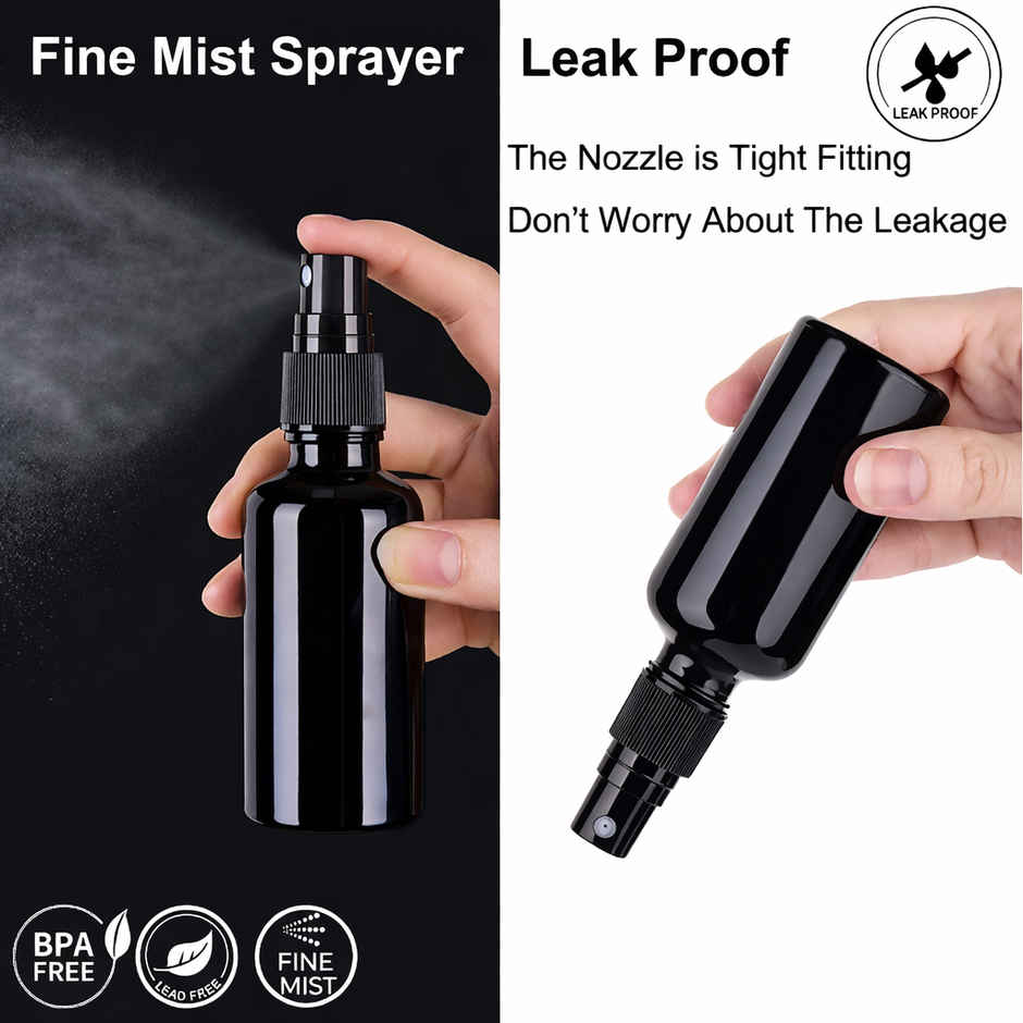 Zedak Travel Spray Bottle | Plastic | 120 ml | Black