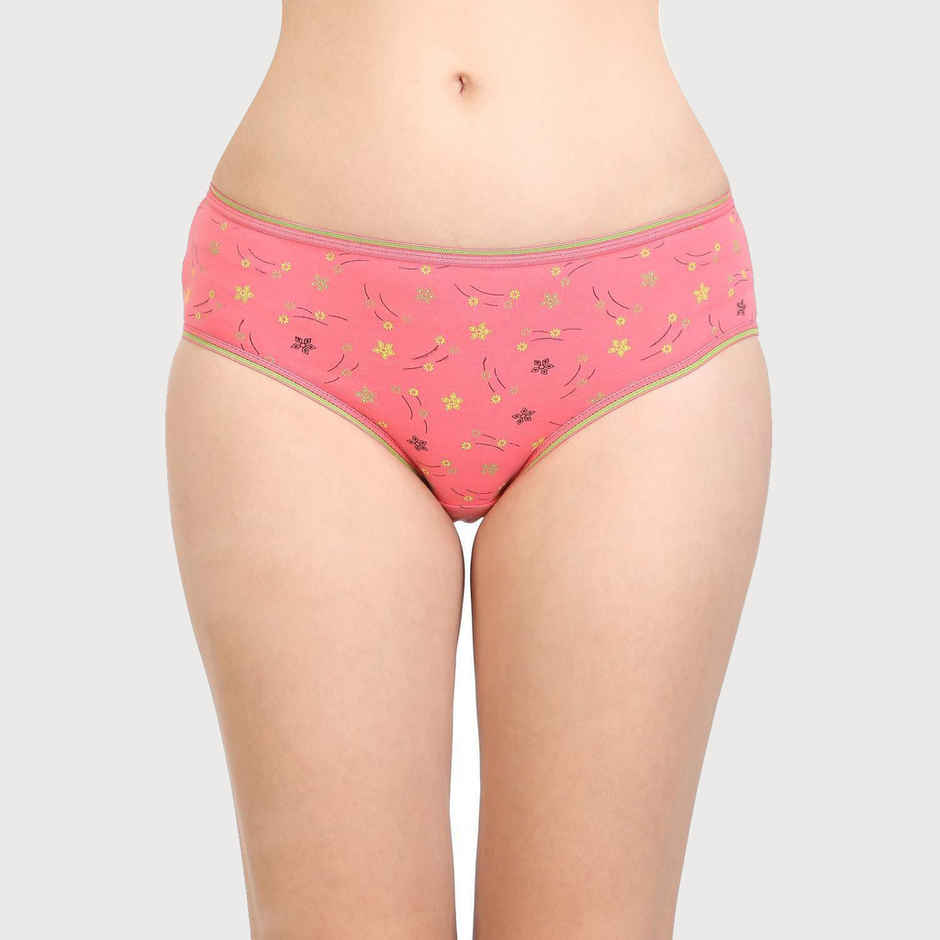 Bodycare Women Brief Panty Printed Premium Cotton Mid Rise | Assorted - L