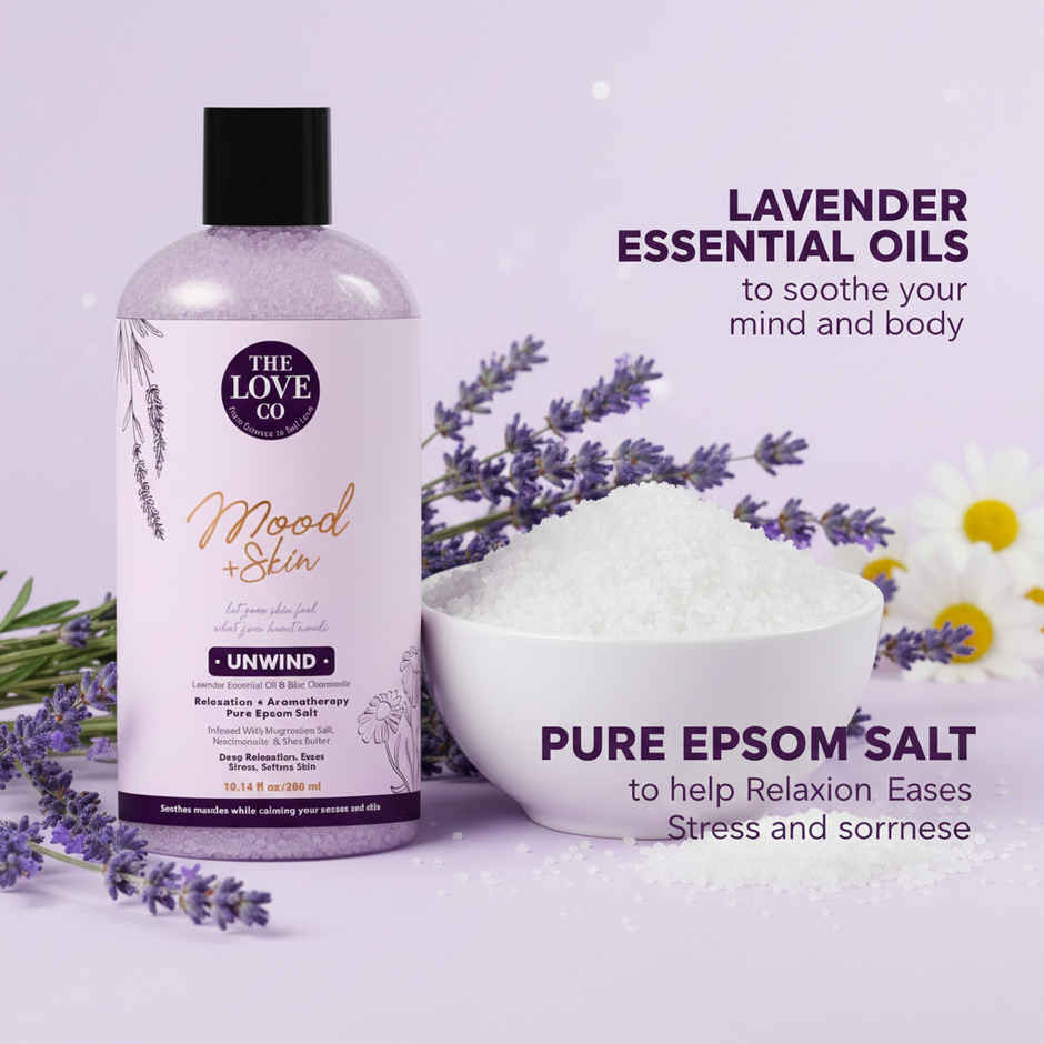The Love Co Unwind Lavender Epsom Bath Salt | Unscented