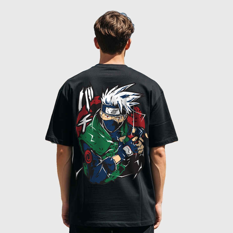 BENNY BROOKS Men's Round Neck half sleeve Oversized T-shirt |AA(ARN)BLACK132 | Black - XL