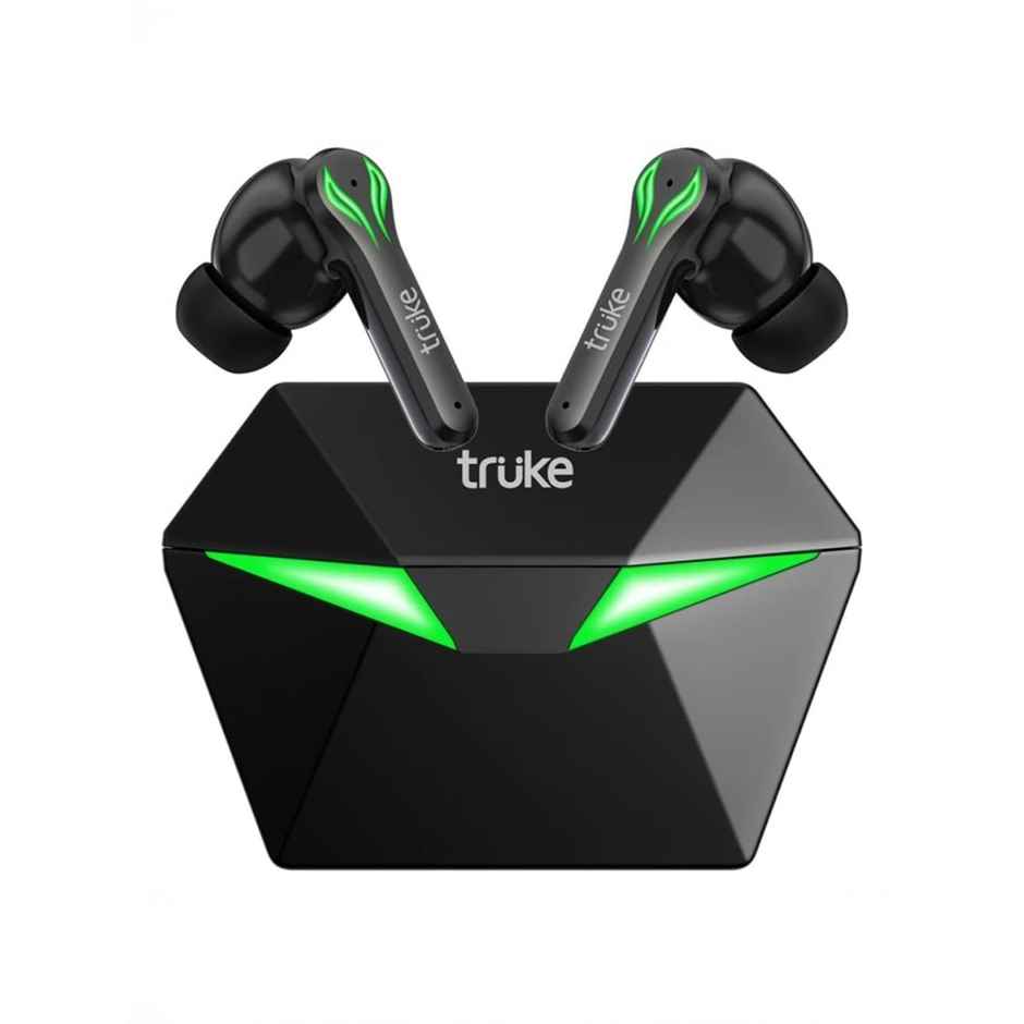 truke BTG1 Truly Wireless Bluetooth Earbuds with Game Mode, 48H Playtime, 13mm Drivers- Black