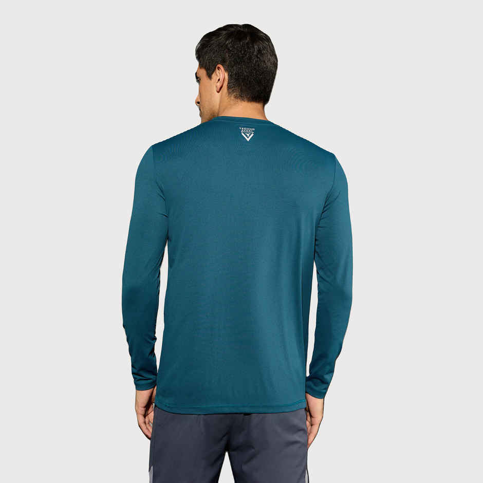 Technosport Men's Poly Solid Slim Fit Round Neck Full Sleeve Sports T-shirt | Gulf Coast - XL