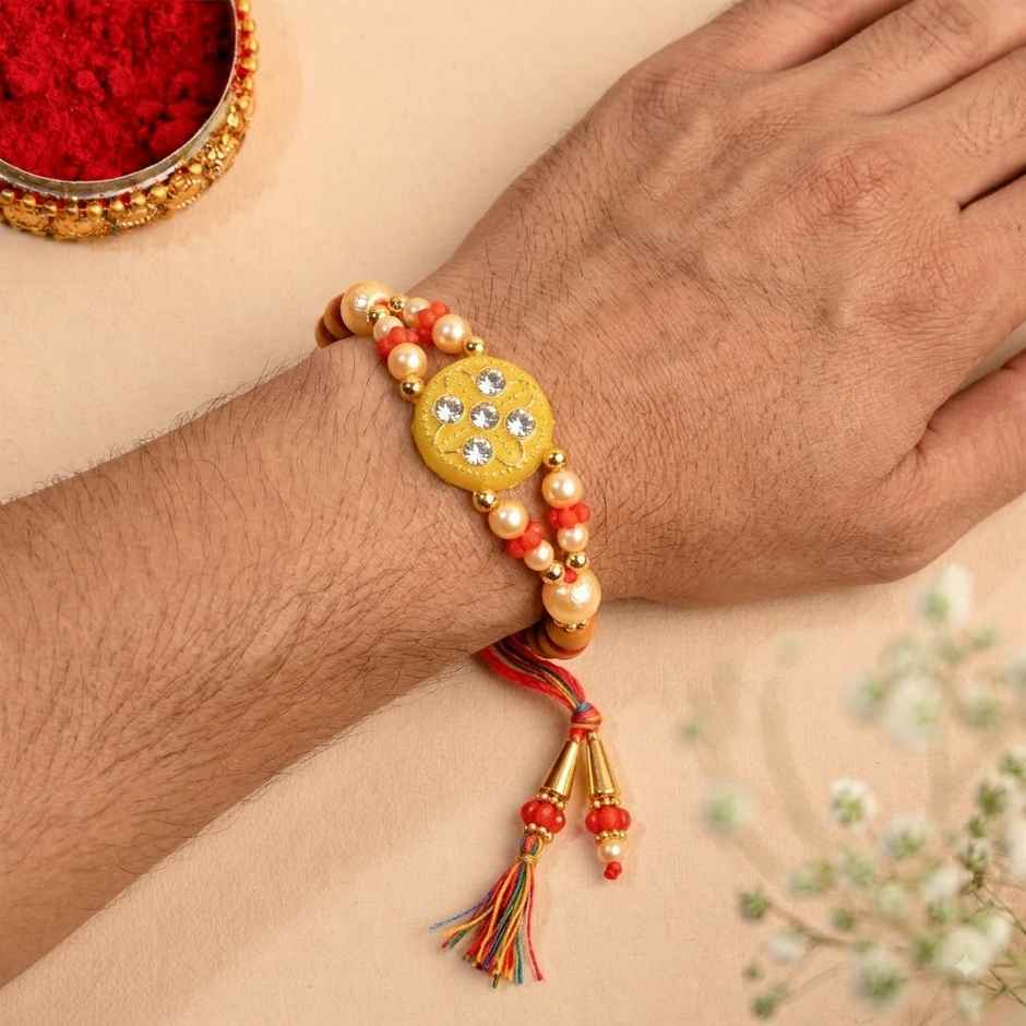 Rakhi for Brother | Beaded | Abstract | Pack of 1 | Shree Rakhi