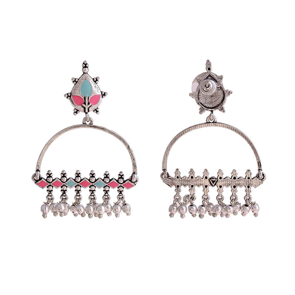 Voylla Bagh E Fiza Enamel Embellished Brass Earrings