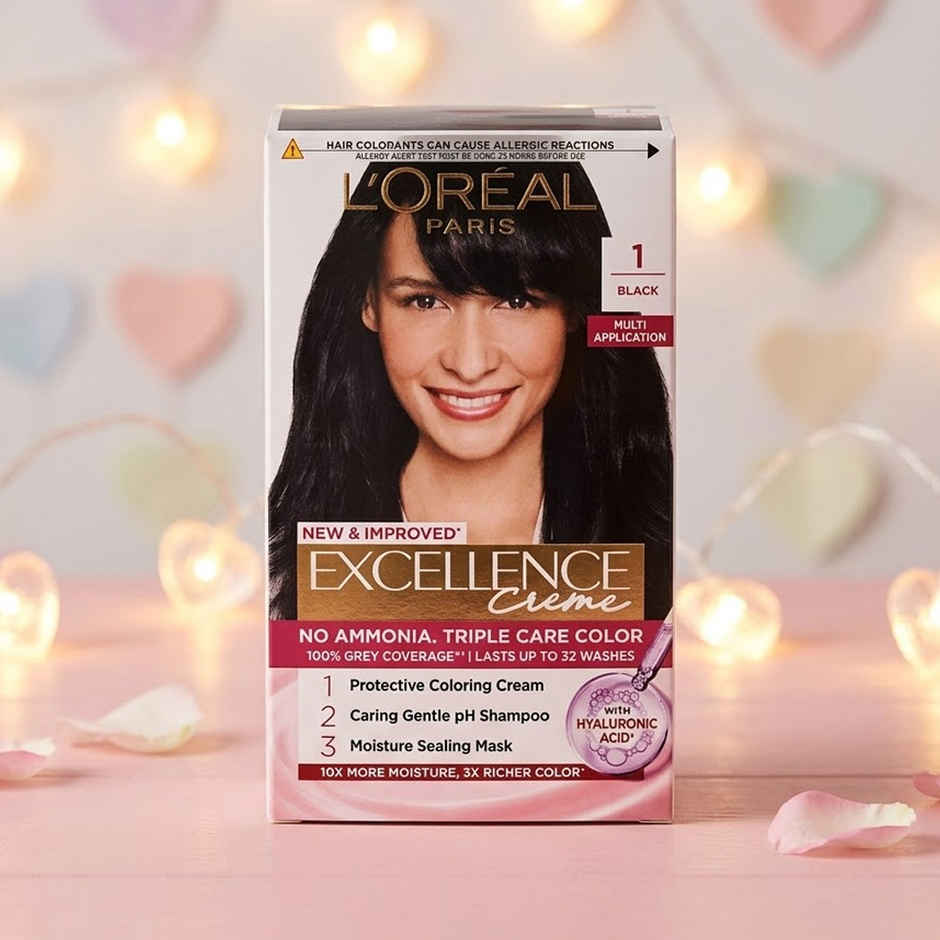 L'Oreal Paris Excellence Creme Hair Color, 1 Black