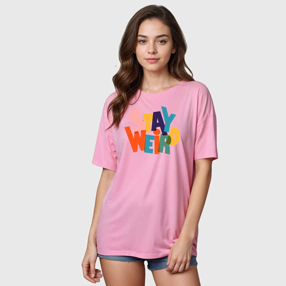 Smartees Women's Oversize Printed T-shirt | WW - 2037 | Pink - M