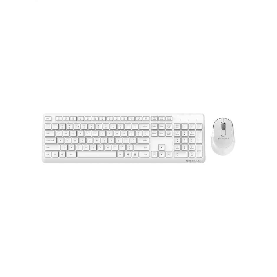 Zebronics Companion 200 Wireless Combo With Silent Operation Mouse, Full Size Keyboard (White)
