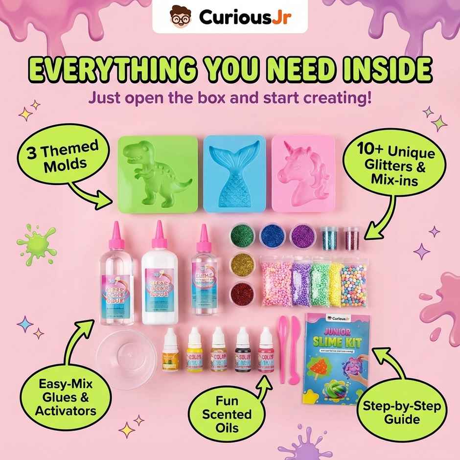 Physics Wallah Slime Kit for Kids | Age 4 - 14 Years | Mermaid-Unicorn-Dinosaurs-Slime Kit And More