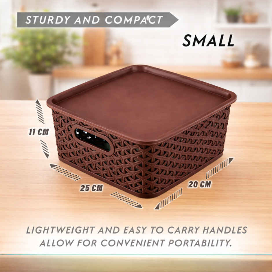Zedak Multipurpose Solitaire Storage Basket with Lid | Assorted - 1 pack (2 pcs)