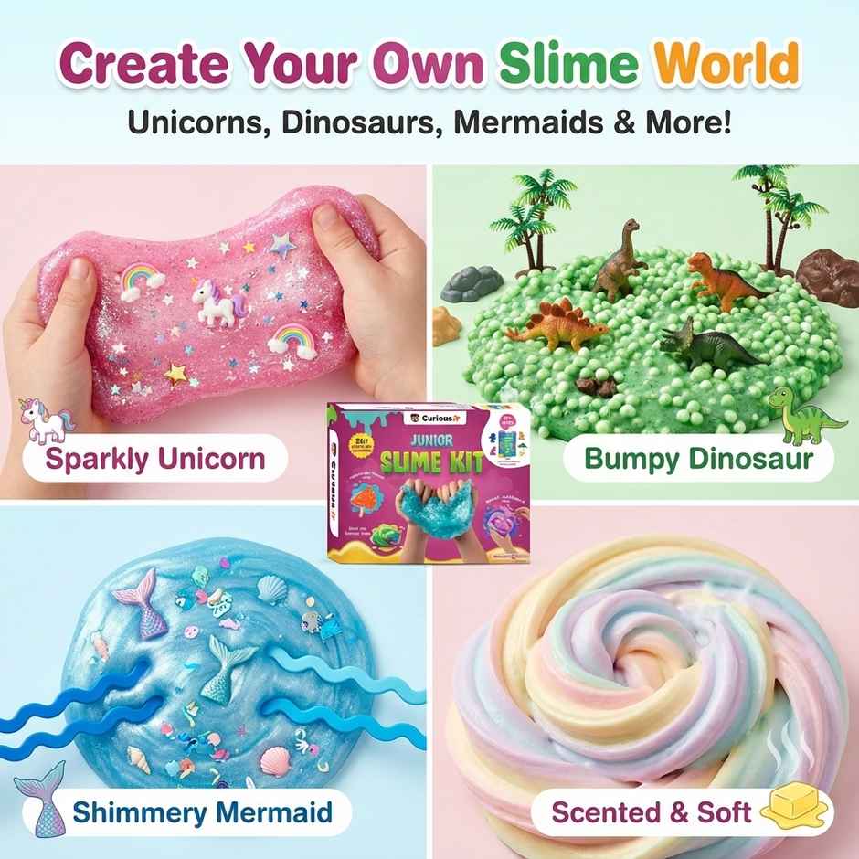 Physics Wallah Slime Kit for Kids | Age 4 - 14 Years | Mermaid-Unicorn-Dinosaurs-Slime Kit And More