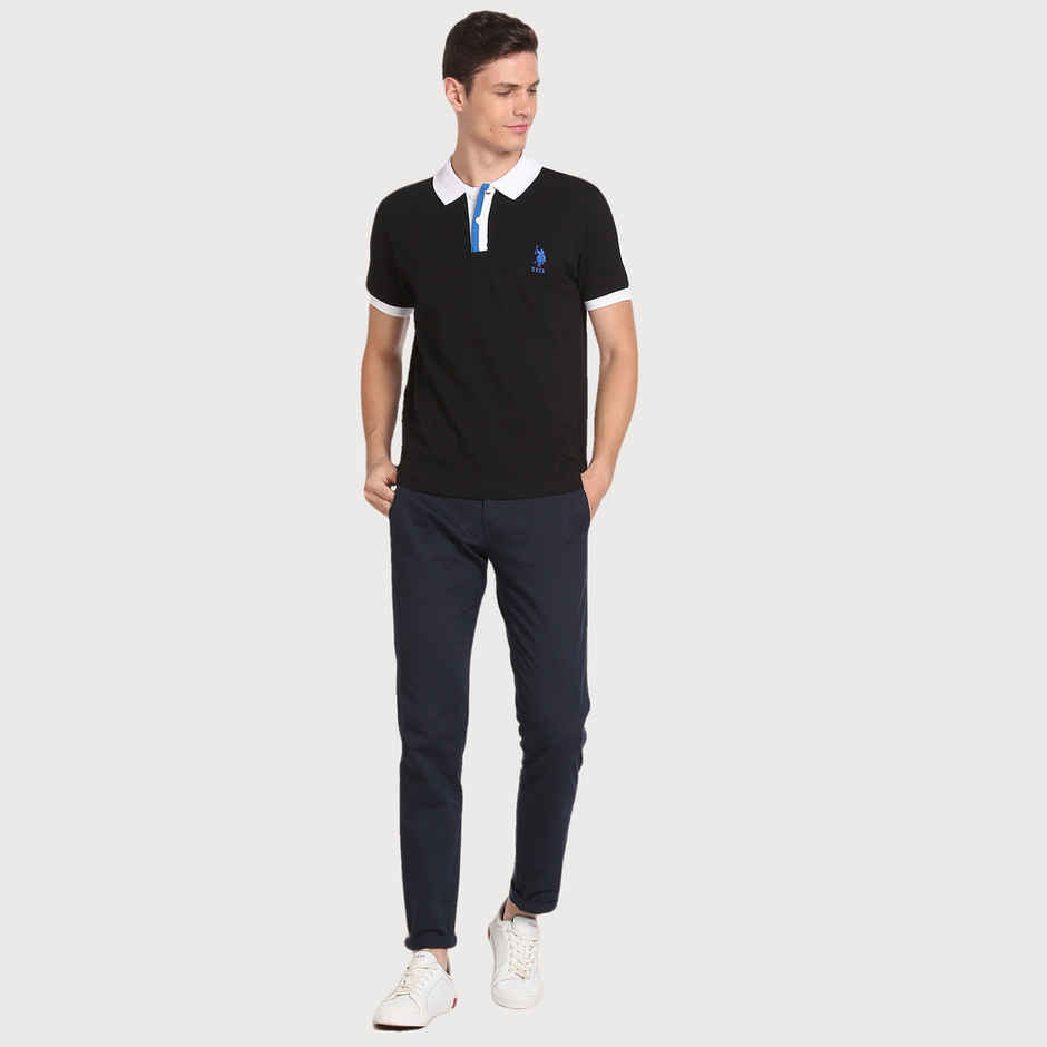 U.S. Polo Assn. Men's Solid Polo Shirt | Black - M