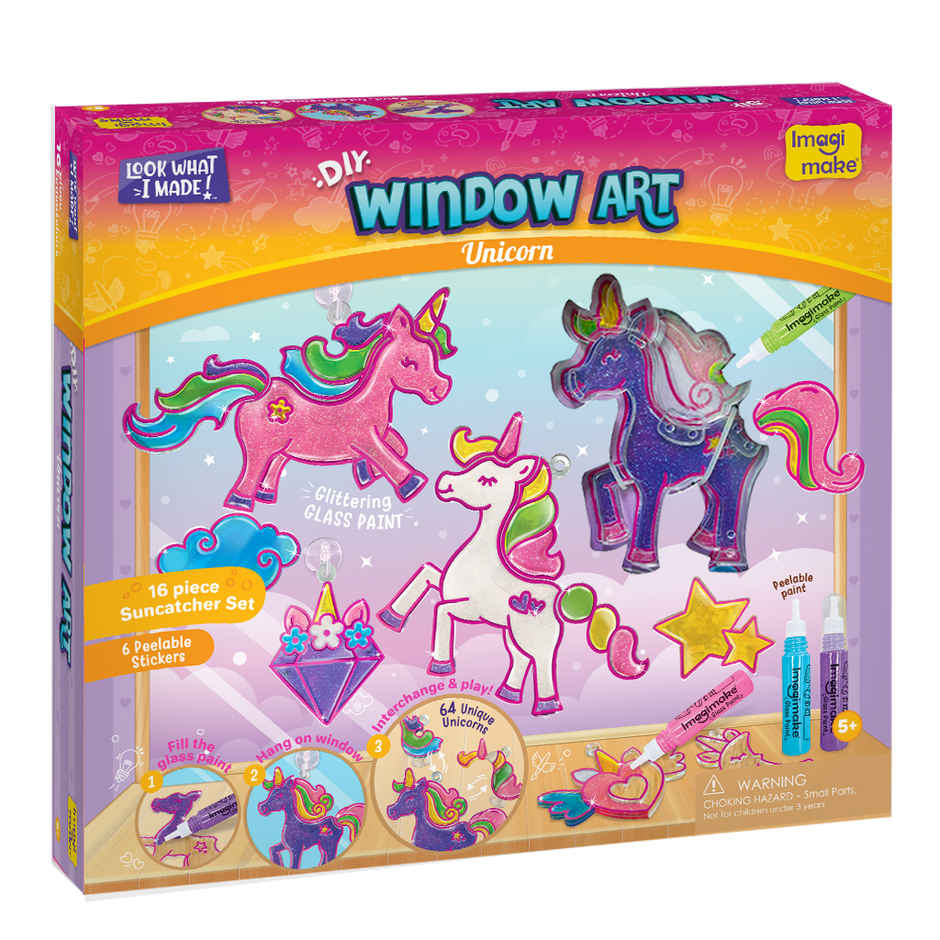 Imagimake Window Art | Unicorn Kit | Decorative Art Toy | Magical Craft Gift for Kids