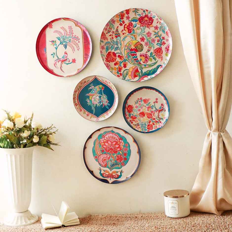 Ritualistic Birds of Paradise Wall Plates - Set of 5