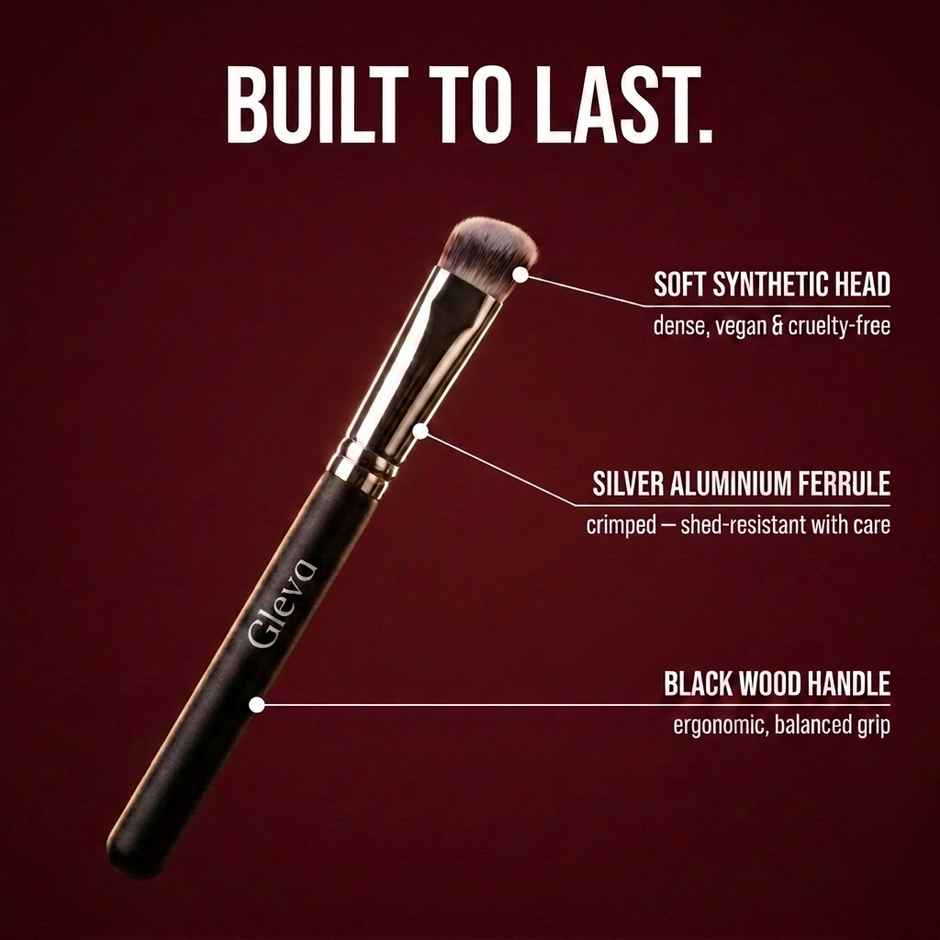Gleva Small Concealer Brush Precision Makeup for Spot Application | Black