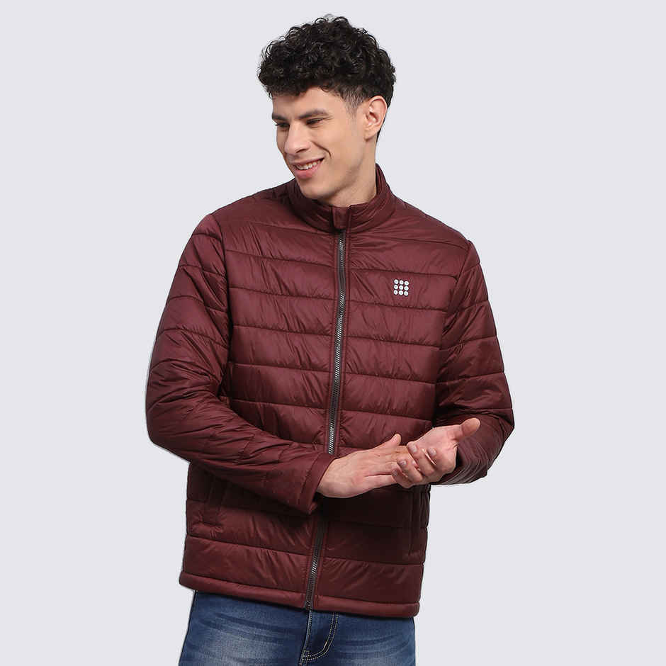 Rock.It By Monte Carlo Mens Solid Wine Mock Neck Full Sleeve Jacket |2240102489-4-44 |XXL