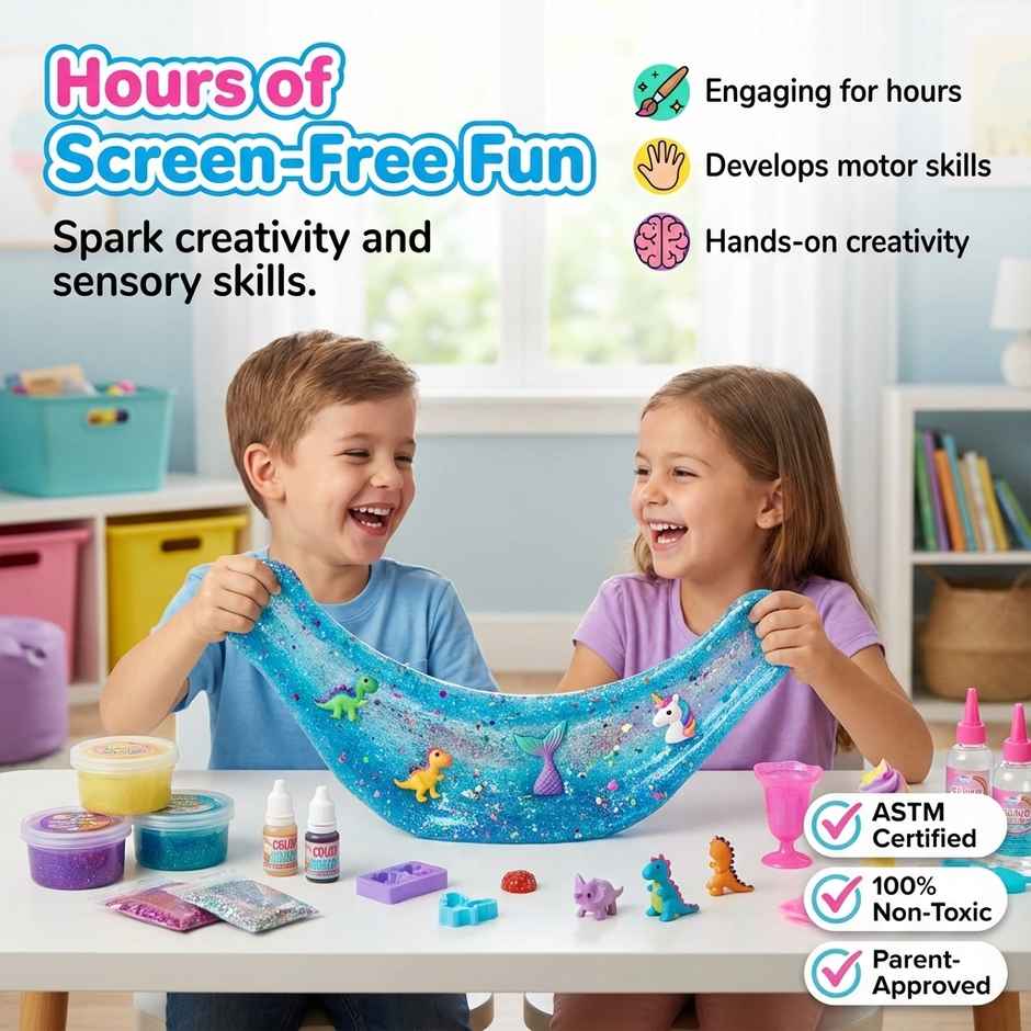 Physics Wallah Slime Kit for Kids | Age 4 - 14 Years | Mermaid-Unicorn-Dinosaurs-Slime Kit And More