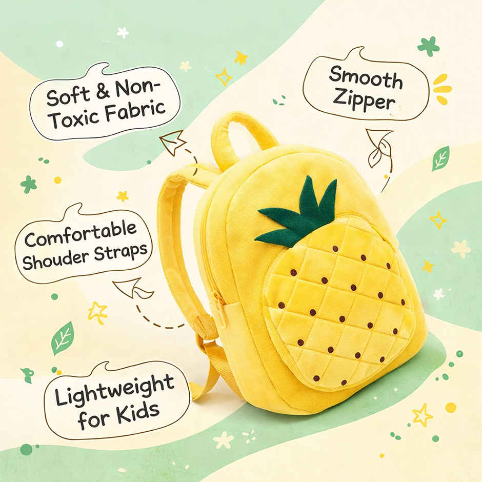 Kidara Pineapple Kids Plush Backpack | Yellow