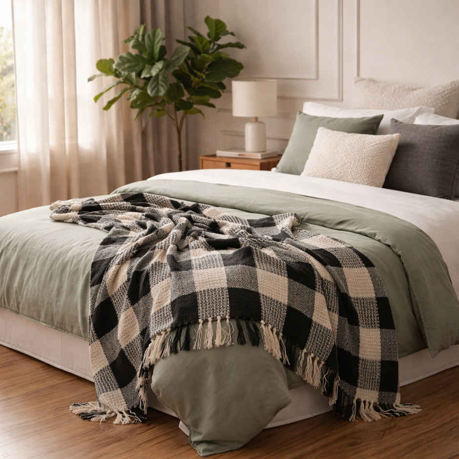 Elegant Weavers Sepia Throw